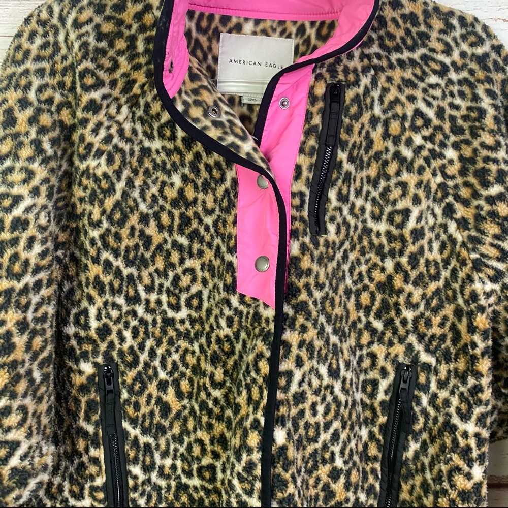 American Eagle Leopard Fleece Jacket - Picture 13 of 13